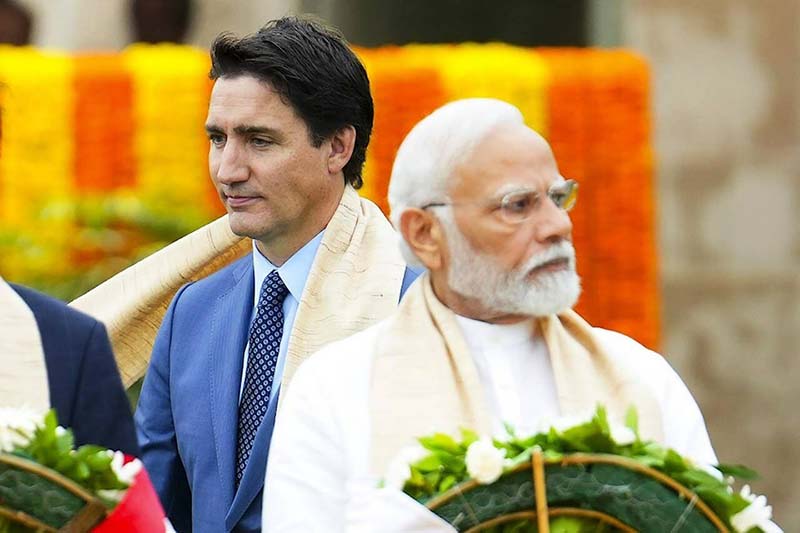 Canadian Prime Minister Justin Trudeau and Indian Prime Minister Narendra Modi.