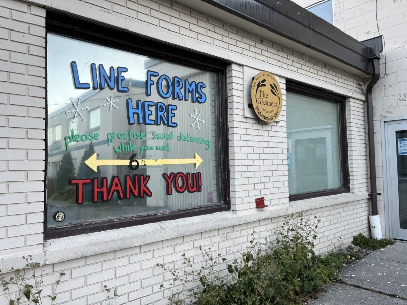 Outside of Gleaners food bank in Belleville, Ontario.