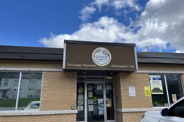 Outside of the Gleaner's Food Bank in Belleville Ontario.