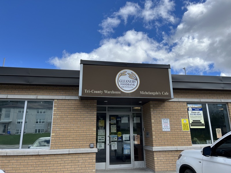 Outside of the Gleaner's Food Bank in Belleville Ontario.