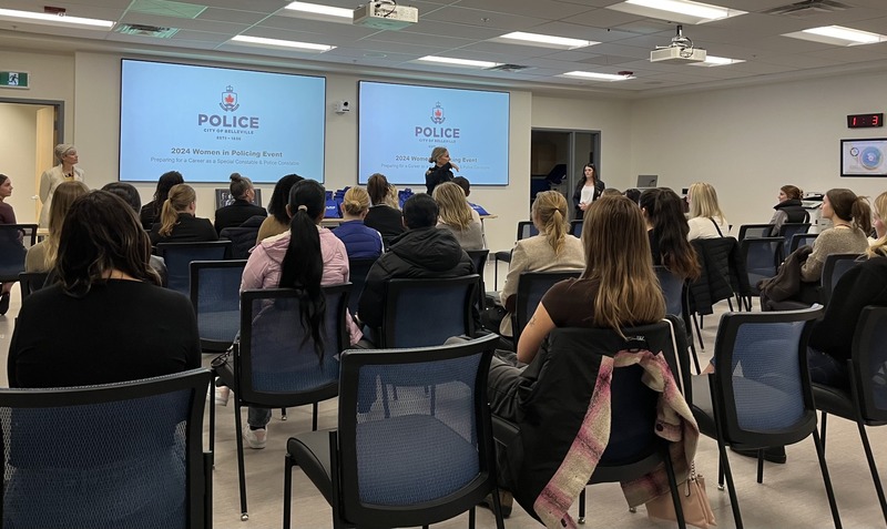 Deputy Chief, Sheri Meeks talks to the crowd of 30 women.