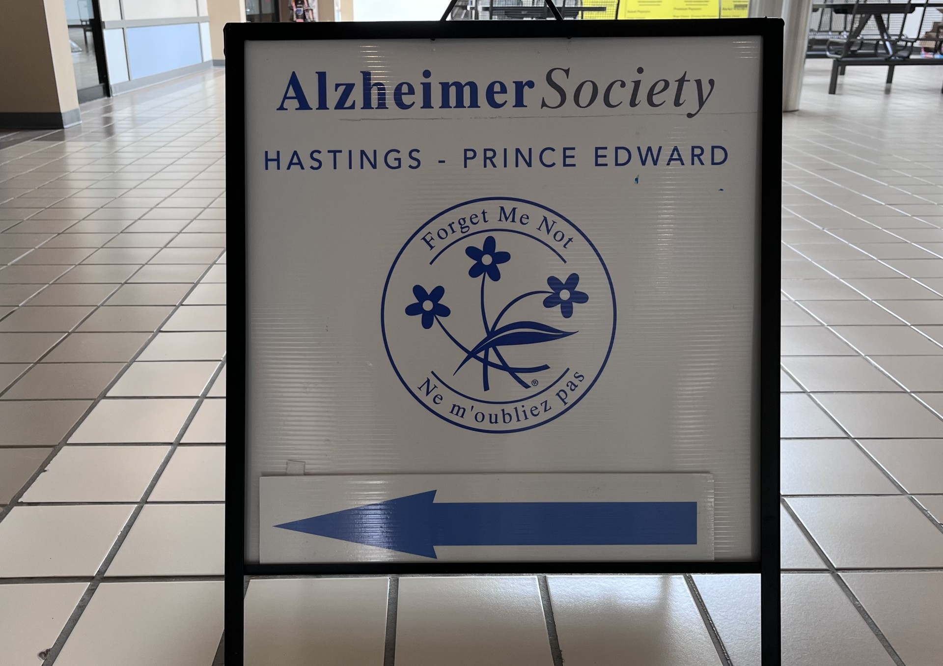 Alzheimer's Society of Hastings Prince Edward in the Bay View Mall on Dundas Street East in Belleville, Ontario.